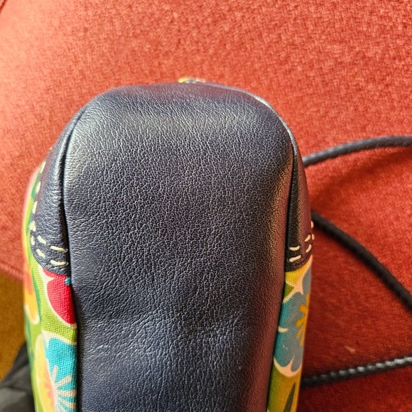 NWT Brighton Canvas/Leather Floral Handbag - Picture 3 of 7